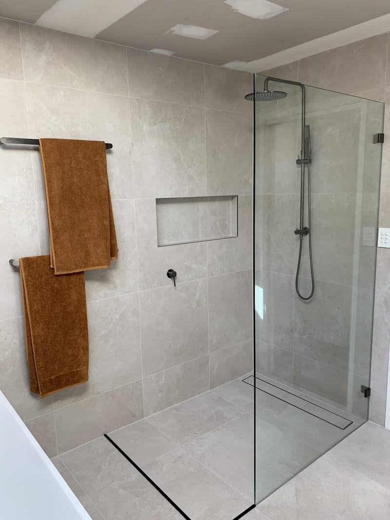 Timber vanity with vessel basin — bathroom renovation, Adelaide