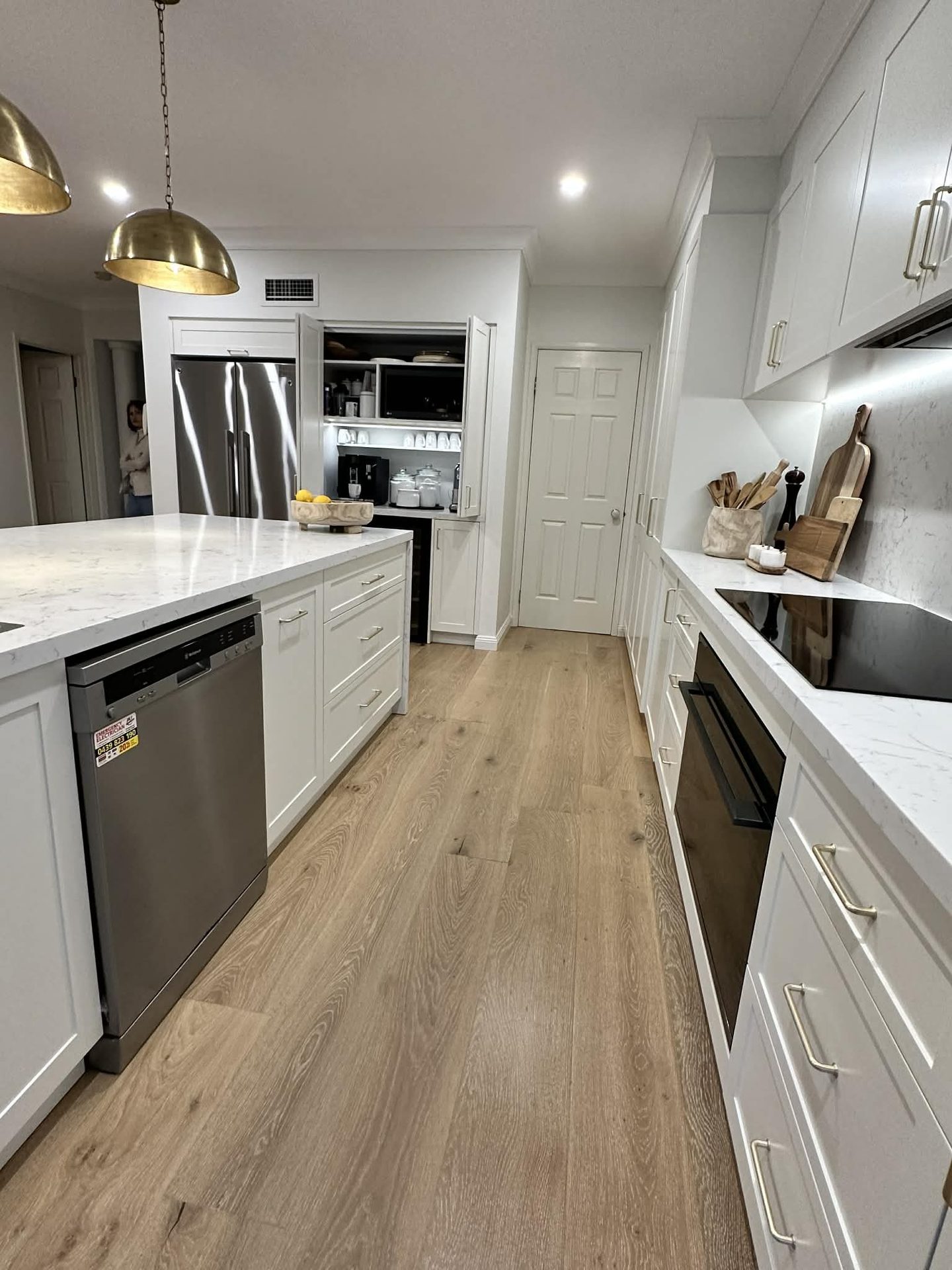 Waterfall island kitchen by ASP Build & Co near Angle Vale