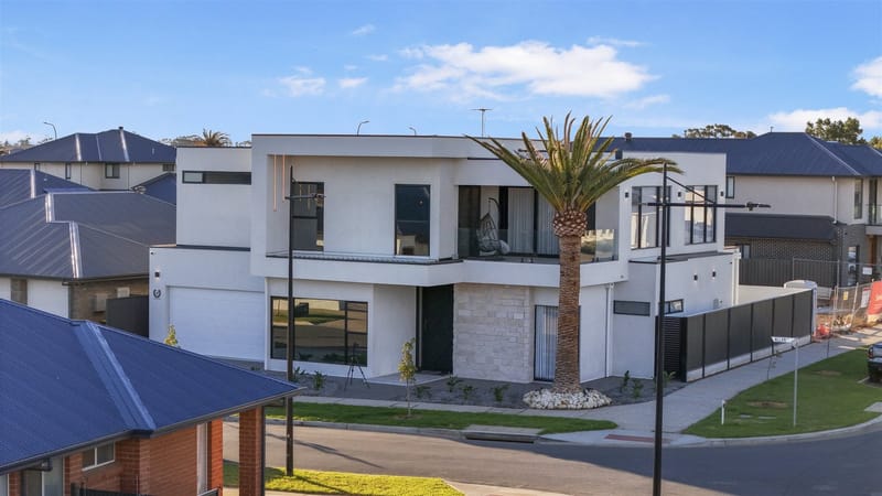 Aerial view of a completed ASP Build & Co custom home, Riverlea Park